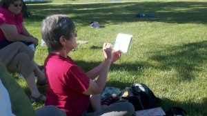 2011-07-23 Jane demo Jan LaFazio sketches a landscape